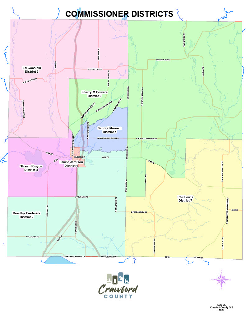 Commissioners District Map Crawford County